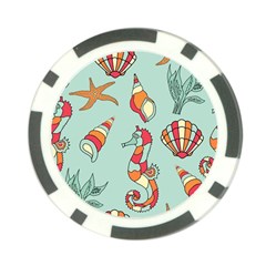 Seahorse Seashell Starfish Shell Poker Chip Card Guard by Proyonanggan