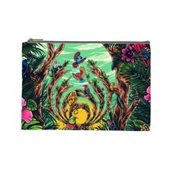 Monkey Tiger Bird Parrot Forest Jungle Style Cosmetic Bag (large) by Grandong