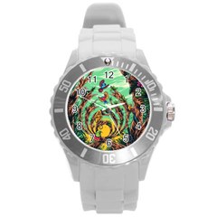 Monkey Tiger Bird Parrot Forest Jungle Style Round Plastic Sport Watch (l) by Grandong