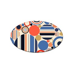 Geometric Abstract Pattern Colorful Flat Circles Decoration Sticker Oval (10 Pack)