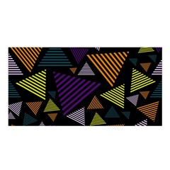 Abstract Pattern Design Various Striped Triangles Decoration Satin Shawl 45  X 80  by Bangk1t