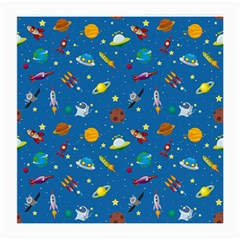 Space Rocket Solar System Pattern Medium Glasses Cloth (2 Sides) by Bangk1t