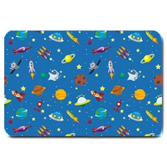 Space Rocket Solar System Pattern Large Doormat by Bangk1t