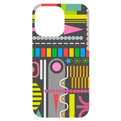 Pattern Geometric Abstract Colorful Arrow Line Circle Triangle Iphone 14 Pro Max Black Uv Print Case