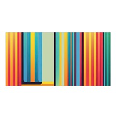 Colorful Rainbow Striped Pattern Stripes Background Satin Shawl 45  X 80  by Bangk1t