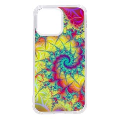 Fractal Spiral Abstract Background Vortex Yellow Iphone 14 Pro Max Tpu Uv Print Case