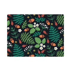 Pattern Forest Leaf Fruits Flowers Motif Premium Plush Fleece Blanket (mini) by Amaryn4rt