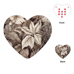 Plant Leaves Pattern Playing Cards Single Design (heart) by Amaryn4rt