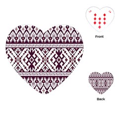 Illustration Ukrainian Folk Seamless Pattern Ornament Playing Cards Single Design (heart)