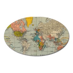Vintage World Map Oval Magnet by pakminggu