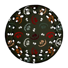 Art Halloween Pattern Creepy Design Digital Papers Ornament (round Filigree) by pakminggu