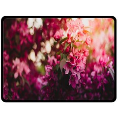 Pink Flower Two Sides Fleece Blanket (large)