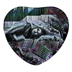 Cyberpunk Drama Heart Glass Fridge Magnet (4 Pack) by MRNStudios