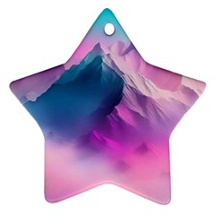 Landscape Mountain Colorful Nature Star Ornament (two Sides)