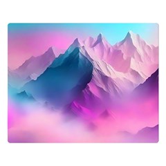 Landscape Mountain Colorful Nature Premium Plush Fleece Blanket (large)