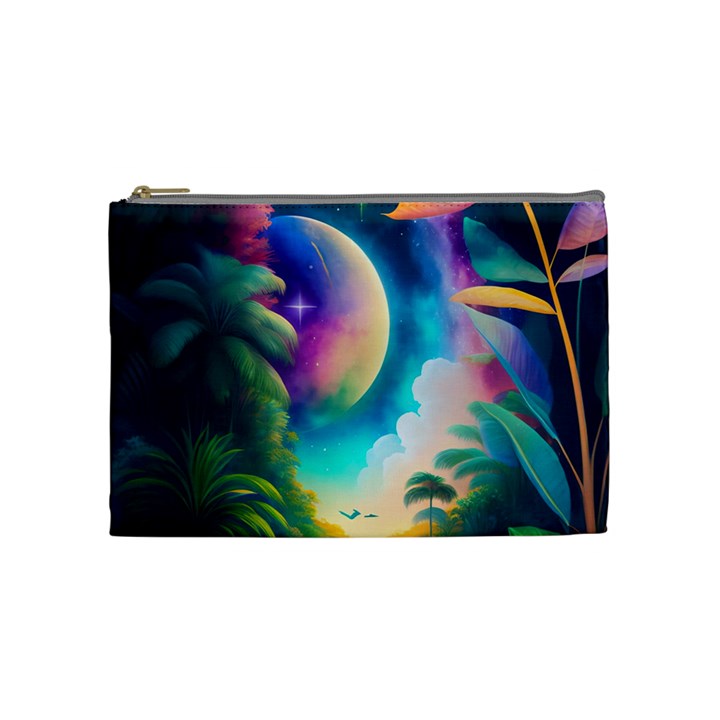 Jungle Moon Light Plants Space Cosmetic Bag (Medium)