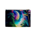 Jungle Moon Light Plants Space Cosmetic Bag (Medium) Back