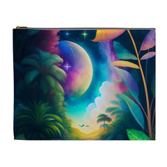 Jungle Moon Light Plants Space Cosmetic Bag (xl) by Ravend