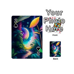 Jungle Moon Light Plants Space Playing Cards 54 Designs (mini)