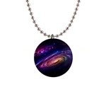 Universe Space Star Rainbow 1  Button Necklace Front