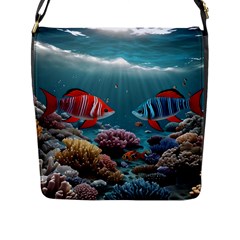 Fish Sea Ocean Flap Closure Messenger Bag (l)