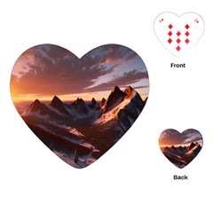 Landscape Mountains Nature Playing Cards Single Design (heart)