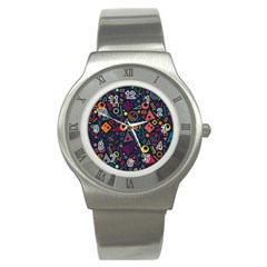 Doodle Pattern Stainless Steel Watch by Grandong