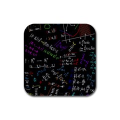 Mathematics  Physics Maths Math Pattern Rubber Square Coaster (4 Pack) by Grandong