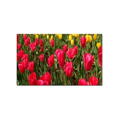 Yellow Pink Red Flowers Sticker Rectangular (100 Pack) by artworkshop