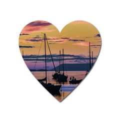 Twilight Over Ushuaia Port Heart Magnet by dflcprintsclothing