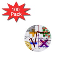 Mathematics Formula Physics School 1  Mini Buttons (100 Pack)  by Grandong
