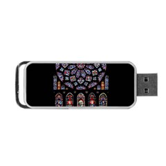 Chartres Cathedral Notre Dame De Paris Stained Glass Portable Usb Flash (two Sides) by Grandong