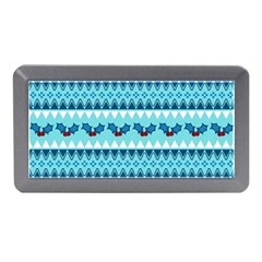 Blue Christmas Vintage Ethnic Seamless Pattern Memory Card Reader (mini)