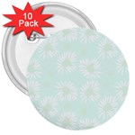 Mazipoodles Bold Daisies Spearmint 3  Buttons (10 pack) 