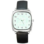 Mazipoodles Bold Daisies Spearmint Square Metal Watch