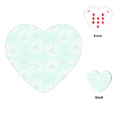 Mazipoodles Bold Daisies Spearmint Playing Cards Single Design (heart) by Mazipoodles