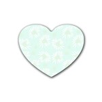 Mazipoodles Bold Daisies Spearmint Rubber Heart Coaster (4 pack)