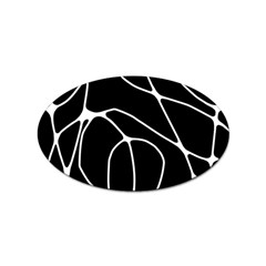 Mazipoodles Neuro Art - Black White Sticker (oval) by Mazipoodles