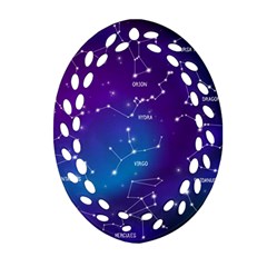 Realistic Night Sky With Constellations Oval Filigree Ornament (two Sides) by Cowasu