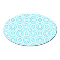 Mazipoodles Baby Blue Check Donuts Oval Magnet