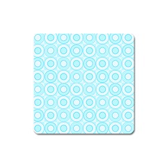 Mazipoodles Baby Blue Check Donuts Square Magnet