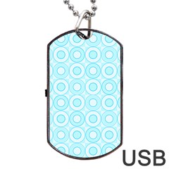 Mazipoodles Baby Blue Check Donuts Dog Tag Usb Flash (one Side) by Mazipoodles