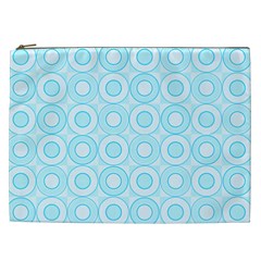 Mazipoodles Baby Blue Check Donuts Cosmetic Bag (xxl) by Mazipoodles