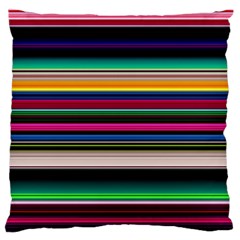 Horizontal Lines Colorful Large Premium Plush Fleece Cushion Case (one Side) by Grandong