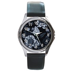 Pattern Flower Design Nature Round Metal Watch by Grandong