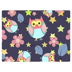 Owl-stars-pattern-background Two Sides Premium Plush Fleece Blanket (extra Small) by pakminggu