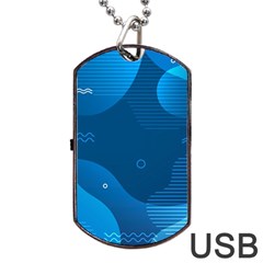 Abstract-classic-blue-background Dog Tag Usb Flash (two Sides) by pakminggu