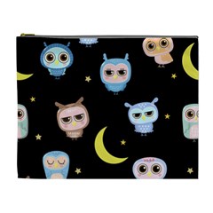 Cute-owl-doodles-with-moon-star-seamless-pattern Cosmetic Bag (xl) by pakminggu