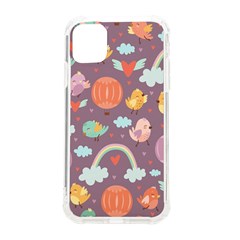 Cute-seamless-pattern-with-doodle-birds-balloons Iphone 11 Tpu Uv Print Case by pakminggu