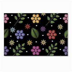 Embroidery-seamless-pattern-with-flowers Postcards 5  X 7  (pkg Of 10)
